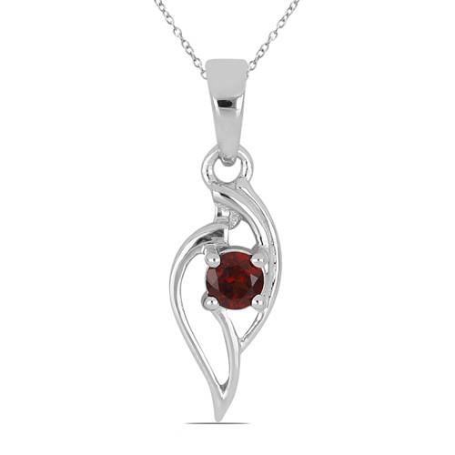 BUY REAL GARNET GEMSTONE PENDANT IN 925 SILVER